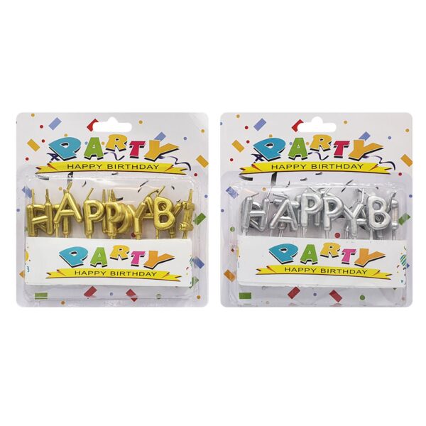 Κεριά Happy Birthday Χρυσό-Ασημί  Homie 3767