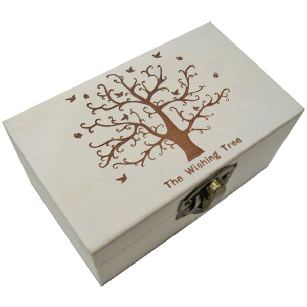 Ξύλινο κουτί με πυρογραφία για decoupage “The Wishing Tree”