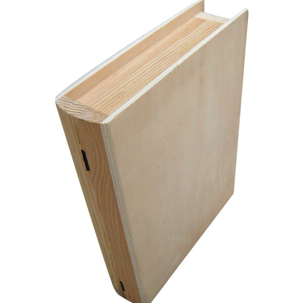 Ξύλινο αλουστράριστο κουτί σε σχήμα βιβλίου