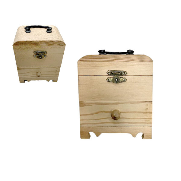 Ξύλινη αλουστράριστη μπιζουτιέρια 11cm