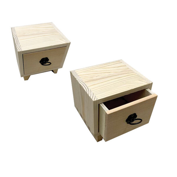 Ξύλινη αλουστράριστη συρταριέρα 9,5cm