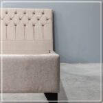 Κρεβάτι διπλό "NAPOLI" από ύφασμα σε χρώμα εκρού 160x200x120 - Image 2