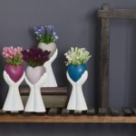 Διακοσμητική Γλάστρα σε Παλάμη με Άνθη 25x10cm Homie 423007