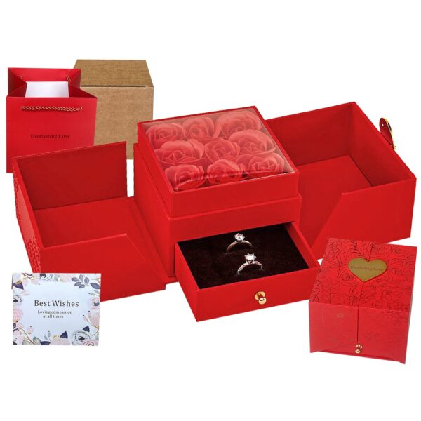 Τριαντάφυλλα σε Κουτί Ανοιγόμενο με Συρτάρι 11,5x11,5x9cm Homie 423118