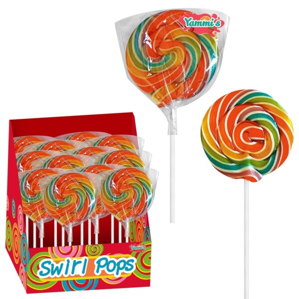 Γλειφιτζούρι Στρογγυλό Χρωματιστό Swirl pop 50g 50gr Yammi's 44210