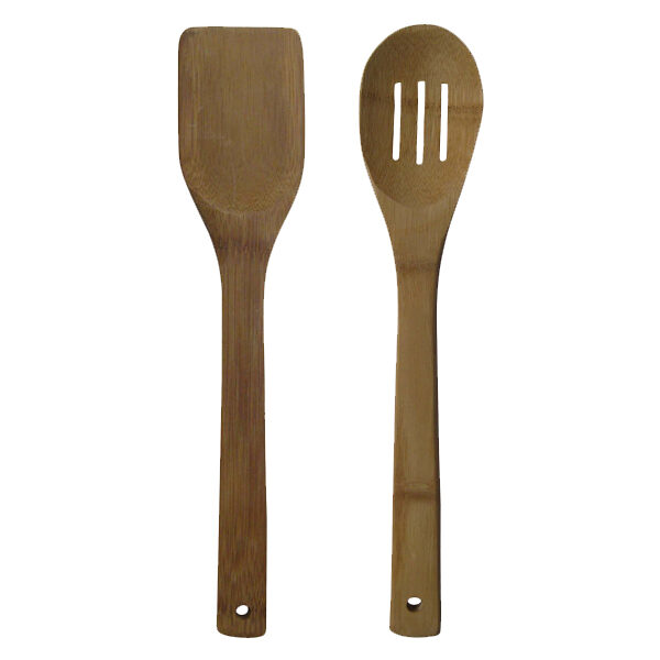 Σετ 2 ξύλινες κουτάλες από μαμπού