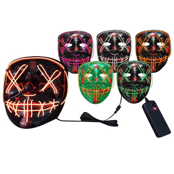 Μάσκα με Ράμματα Πλαστική με φως 20x18cm Carnavalista 232214