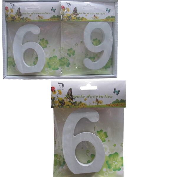 Ξύλινος αριθμός χειροτεχνίας "6"-έξι