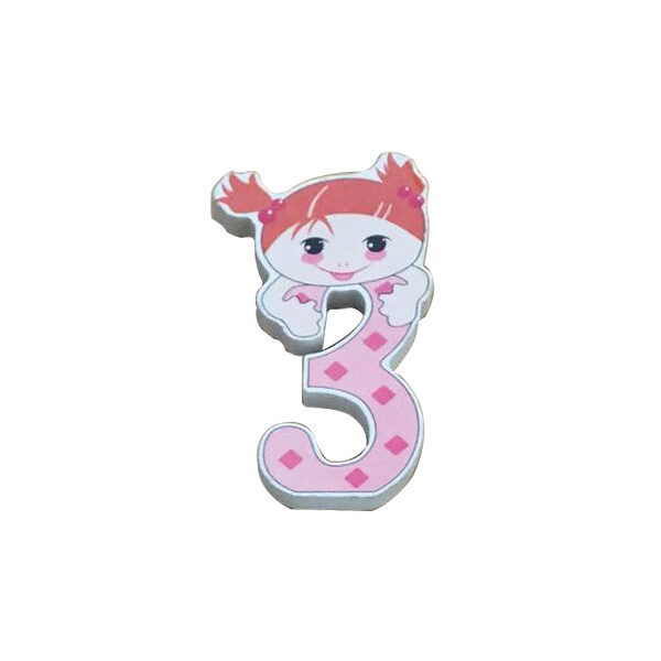 Ξύλινος αριθμός κορίτσι “3"-τρία