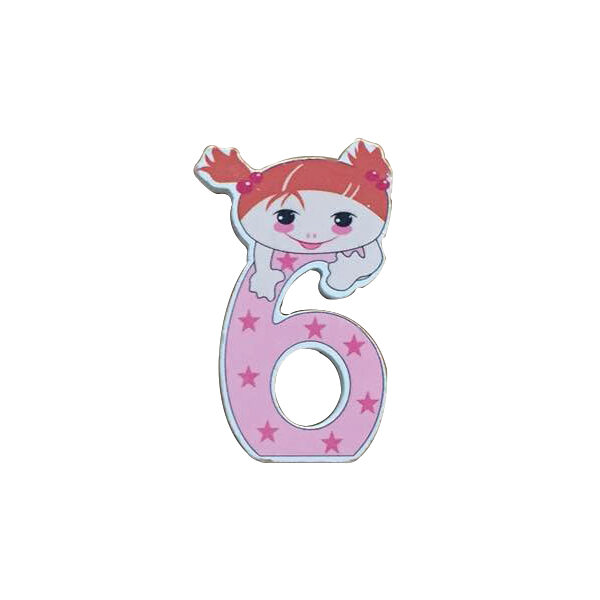 Ξύλινος αριθμός κορίτσι “6”-έξι