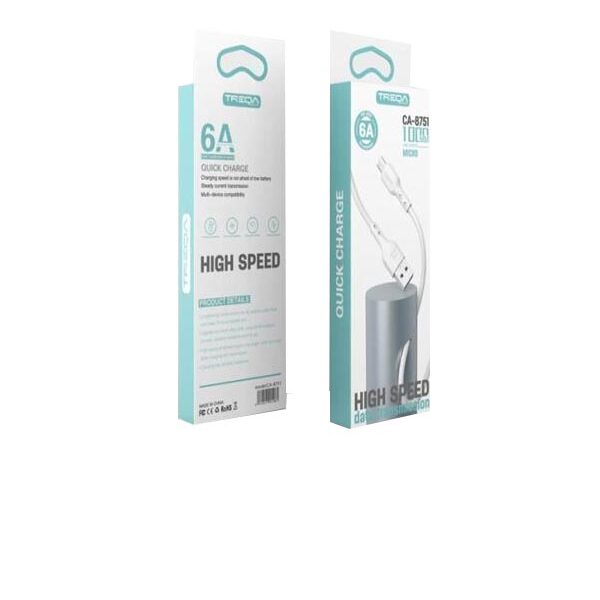 Treqa Καλώδιο ταχείας φόρτισης CA-8751 micro 1m 6A