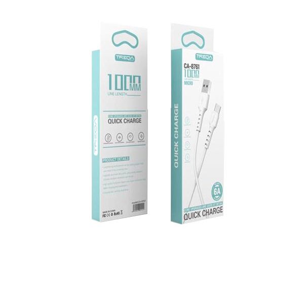 Treqa Καλώδιο ταχείας φόρτισης CA-8763 type-c 1m 6A