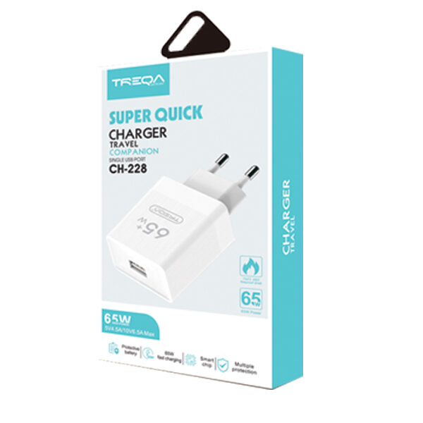 Treqa Φορτιστής Χωρίς Καλώδιο usb adapter 65W CH-228