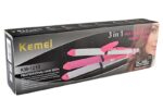 Ισιωτική μαλλιών - 3in1 - KM-1213 - Multistyler - Kemei - Pink/White - Image 3