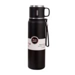 Φορητό παγούρι-θερμός με κούπα - 600ml - 312598 - Black