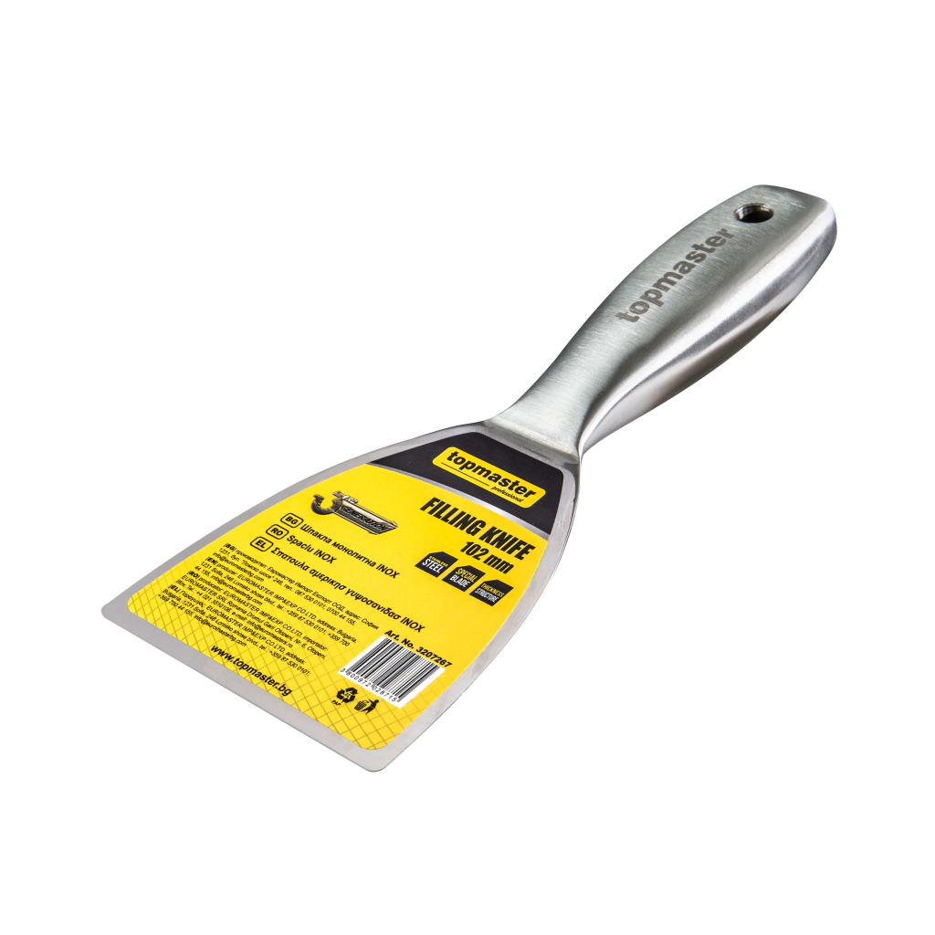 320727 TOP MASTER Σπάτουλα αμερικής γυψοσανίδας inox 102mm 320727 - Image 1