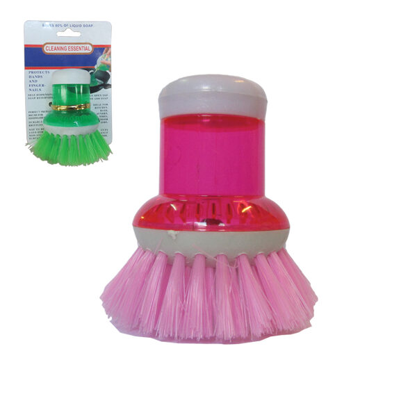 Βουρτσάκι πιάτων με θήκη σαπουνιού στη λαβή