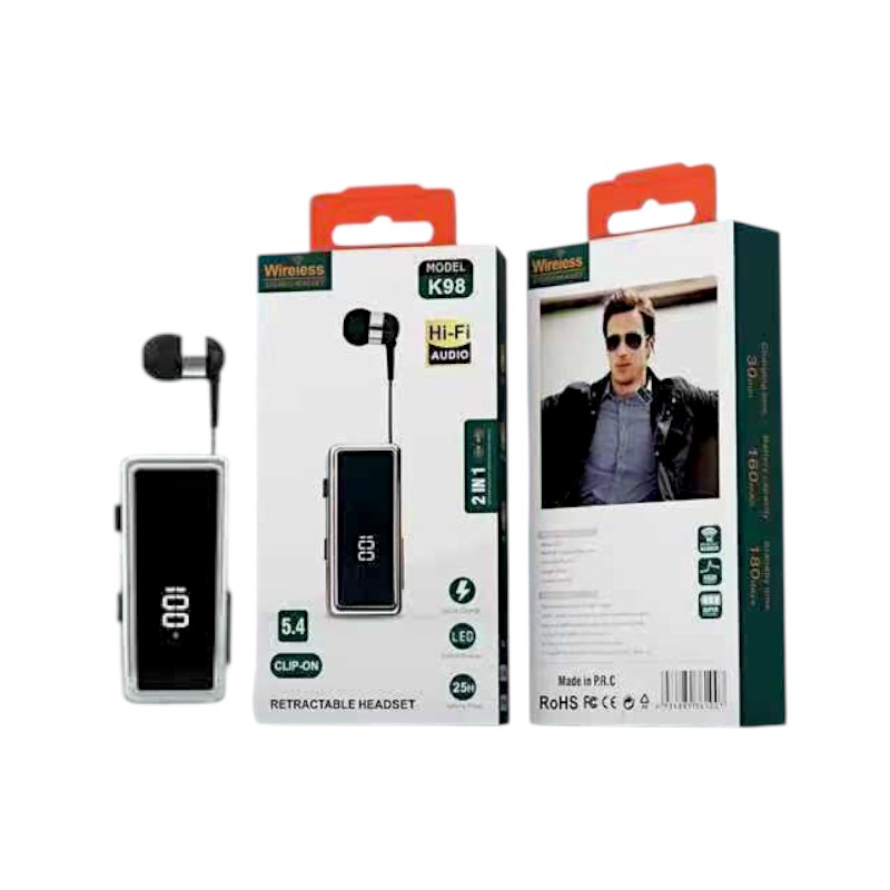 361007_K98-3 Ασύρματο ακουστικό Bluetooth - K98 - 361007 - Silver - Image 1