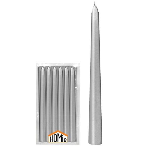 Κερί Κηροπηγίου Βενετσιάνικο Ασημί 20x2,2cm Homie 57490