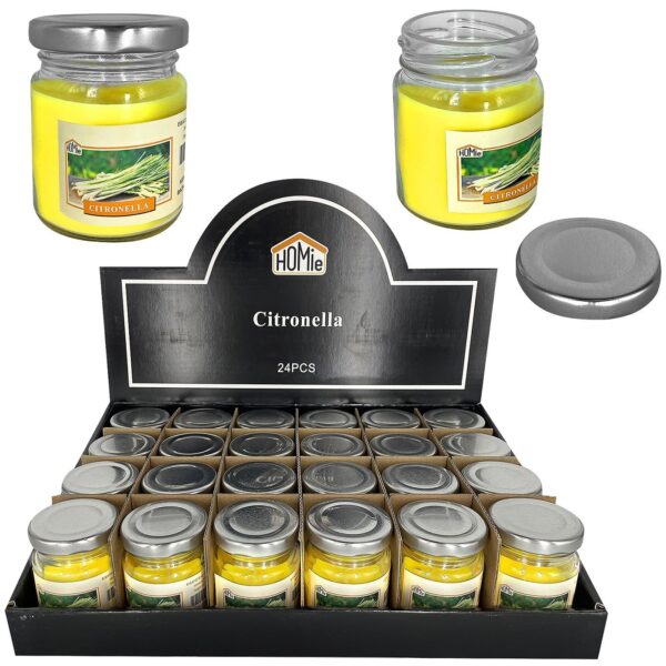 Κερί Σιτρονέλα σε Βαζάκι με Καπάκι 6x5cm 105g Gross, 30g net Homie 57499