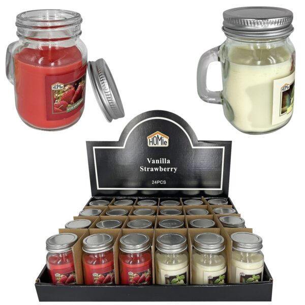 Κερί Αρωματικό σε Γυάλινο Ποτήρι με Καπάκι 8,5x6cm, 210g Gross, 90g net Homie 57500