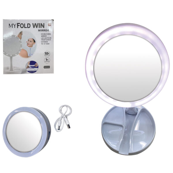 Καθρεφτάκι επιτραπέζιο διπλής όψης 15,5cm