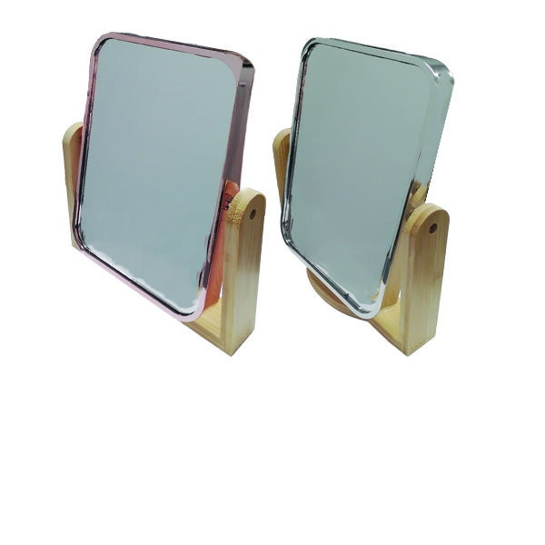 Καθρέφτης τετράγωνος σε ξύλινη βάση