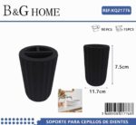 Θήκες οδοντόβουρτσας πλαστικές σε σετ 5Χ - Black - 21776 - Image 2