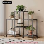 Διακοσμητική τροχήλατη ραφιέρα δαπέδου με 6 ράφια - YH9628-1A - 114104 - Black - Image 2