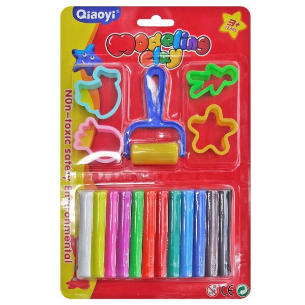 Πλαστελίνες σετ με Οδοστρωτήρα & Καλούπια 25,5x17cm   140g net JustNote 702171