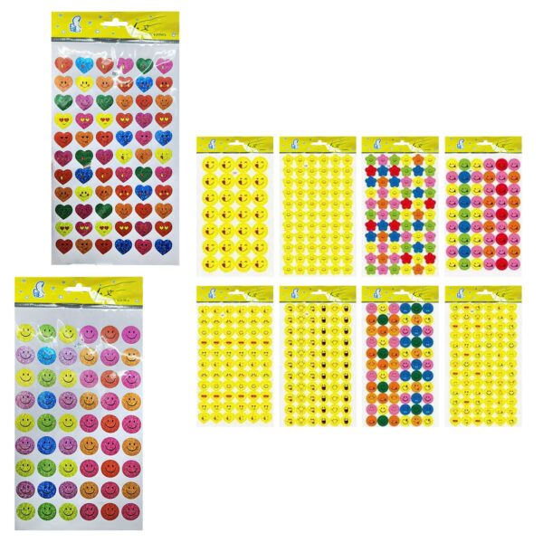 Αυτοκόλλητα Επιβράβευσης Καρδούλες Φατσούλες 23x14cm JustNote 703372