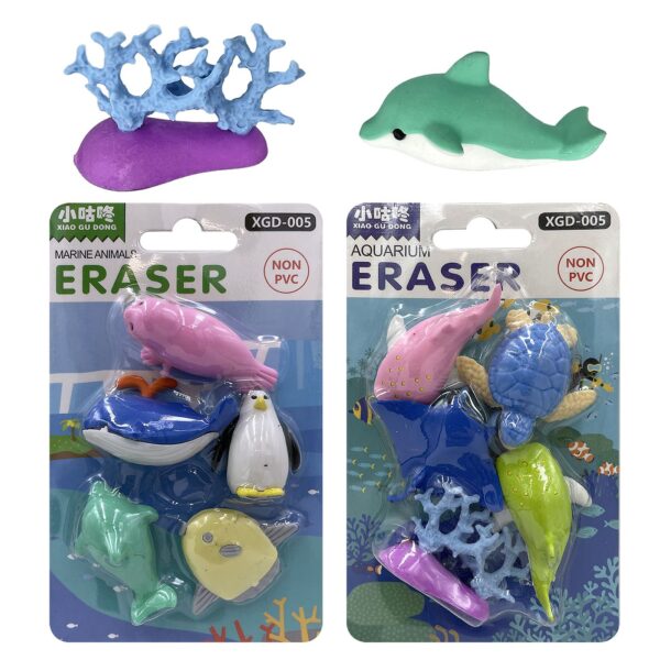 Γόμες 3d Θαλάσσια Ζωάκια 5τεμ ~4,5cm JustNote 703390