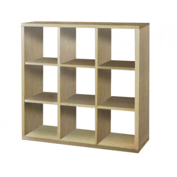 Βιβλιοθήκη με κύβους 3x3 σε δρυς χρώμα 110x35x110