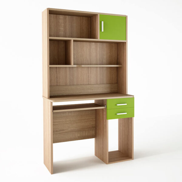 Παιδικό γραφείο με εταζέρα σε χρώμα δρυς-λαχανί