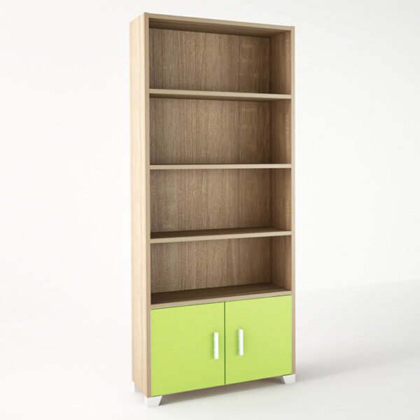 Βιβλιοθήκη παιδική σε χρώμα δρυς-λαχανί 75x30x180