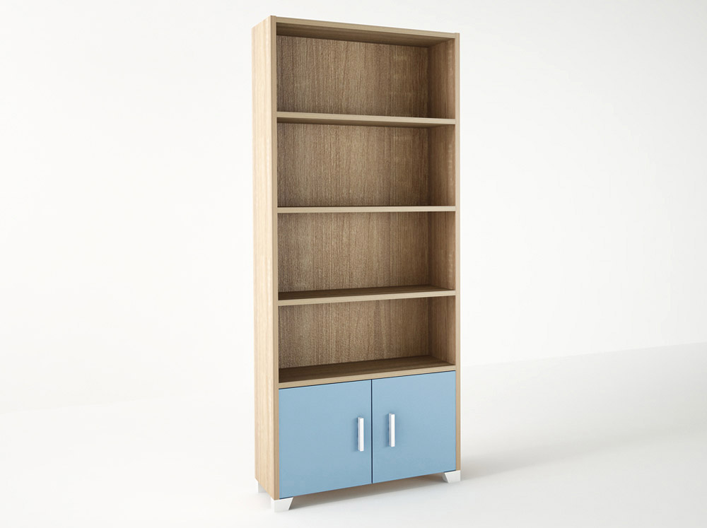 500-00227 Βιβλιοθήκη παιδική σε χρώμα δρυς-σιελ 75x30x180 - Image 1
