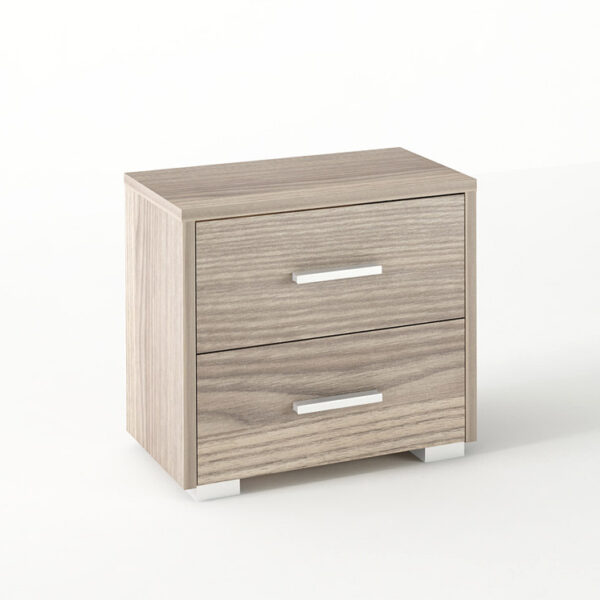 Κομοδίνο με 2 συρτάρια σε χρώμα σταχτί 50x34x48