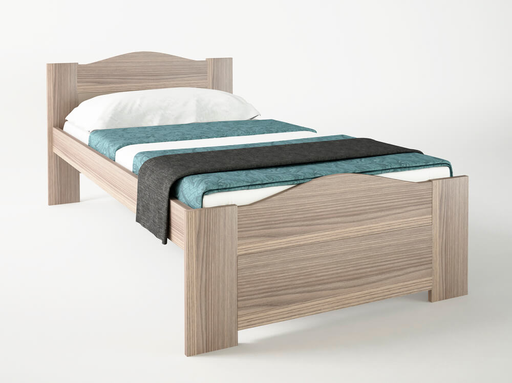 500-00281 Κρεβάτι "ΚΥΜΑ" μονό σε χρώμα σταχτί 90x190 - Image 1