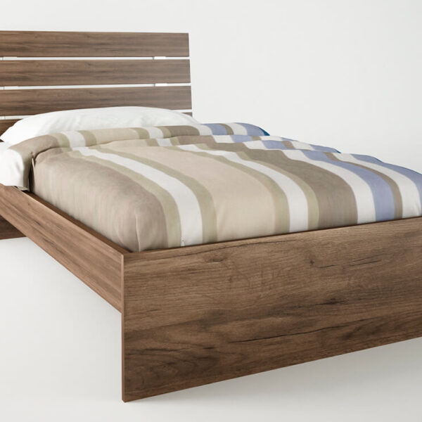 Κρεβάτι "ΝΟΤΑ" ημίδιπλο σε χρώμα καρυδί 110x190