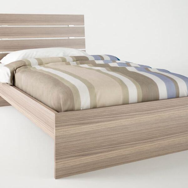 Κρεβάτι "ΝΟΤΑ" ημίδιπλο σε χρώμα σταχτί 110x190