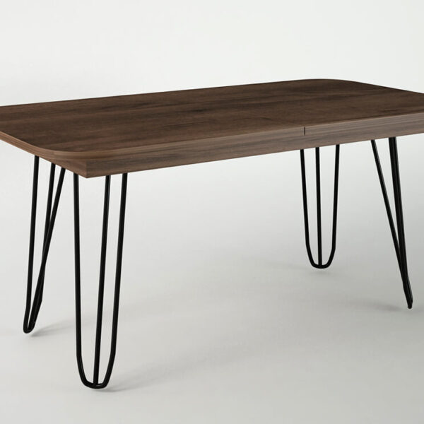 Τραπέζι φαγητού επεκτεινόμενο οβάλ "ΔΙΑΣ" σε χρώμα καρυδί 160x90x72