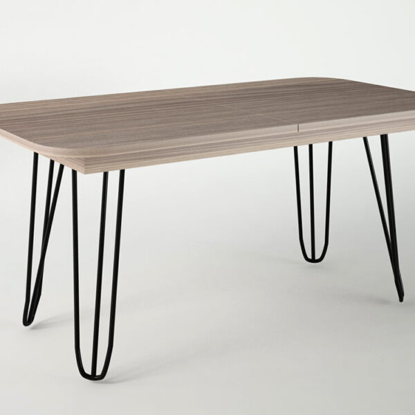 Τραπέζι φαγητού επεκτεινόμενο οβάλ "ΔΙΑΣ" σε χρώμα σταχτί 160x90x72