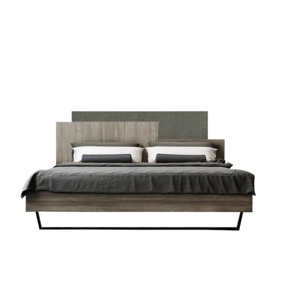 Κρεβάτι "ΜΟΡΦΕΑΣ" διπλό σε χρώμα σταχτί-γκρι ανοιχτό 160x200