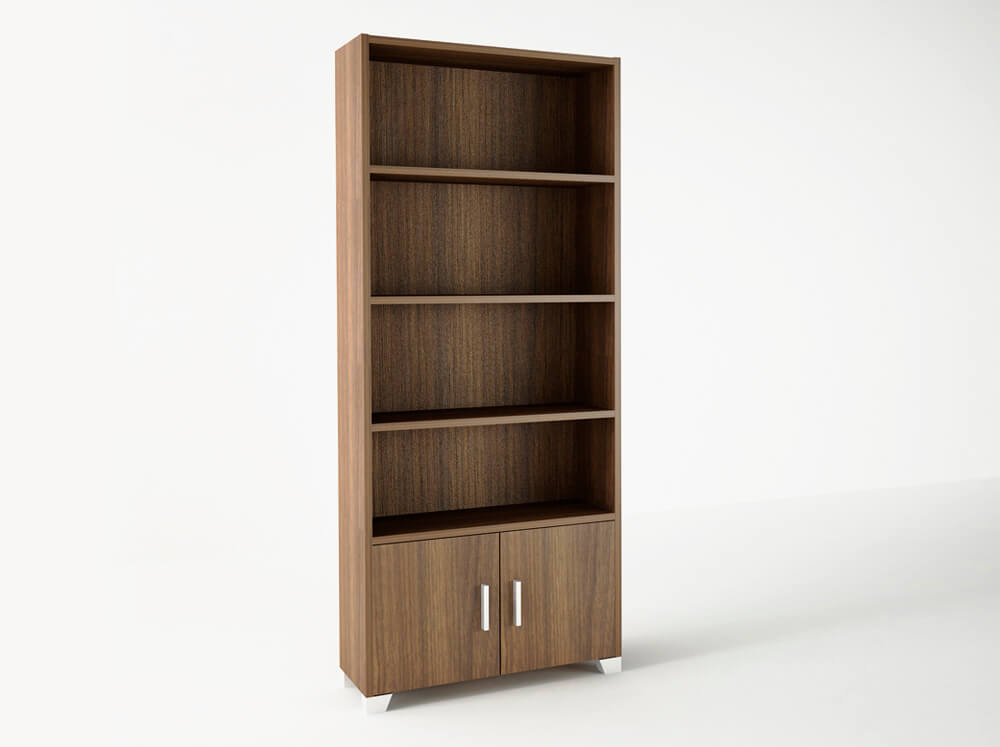500-00606 Βιβλιοθήκη σε χρώμα καρυδί 75x30x180 - Image 1