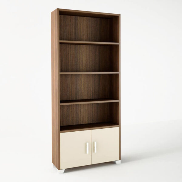 Βιβλιοθήκη παιδική σε χρώμα καρυδί-εκρού 75x30x180