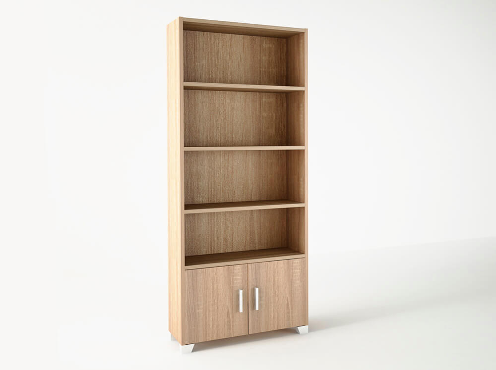 500-00630 Βιβλιοθήκη σε χρώμα δρυς 75x30x180 - Image 1