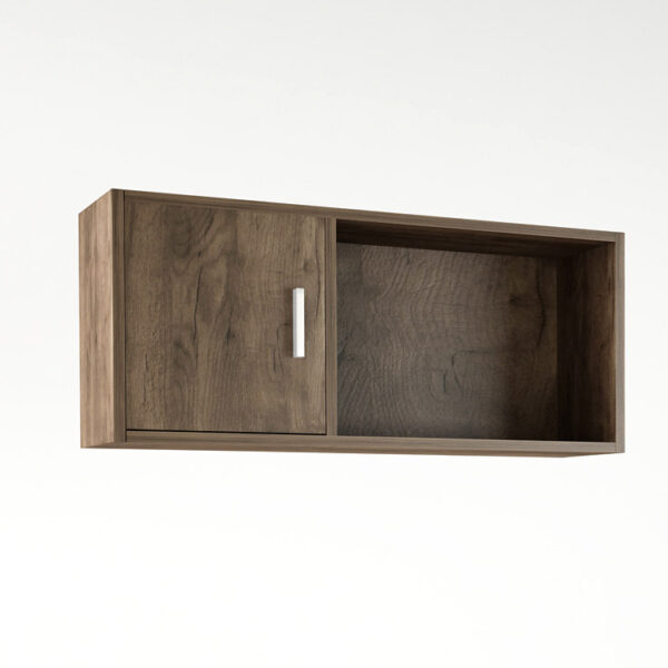 Βιβλιοθήκη τοίχου κρεμαστή σε χρώμα καρυδί 100x30x43