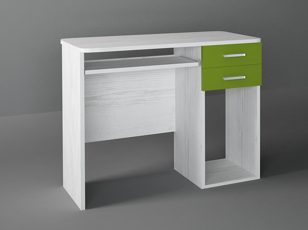 500-00829 Γραφείο εργασίας σε χρώμα λευκό ρουστικ-λαχανί 100x55x80 - Image 1