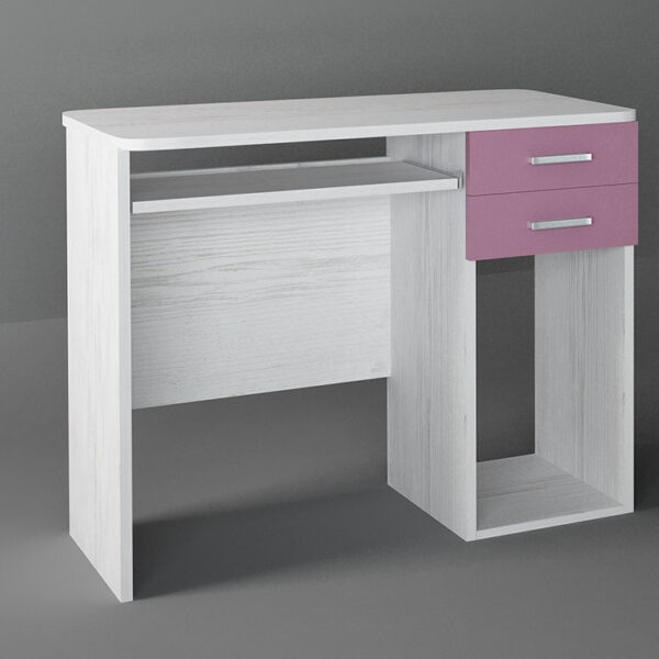 Γραφείο εργασίας σε χρώμα λευκό ρουστικ-ροζ 100x55x80