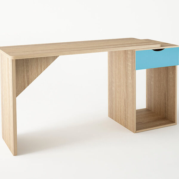 Γραφείο παιδικό αυξομειούμενο "TAZ" σε χρώμα δρυς-σιέλ 90-130x55x80